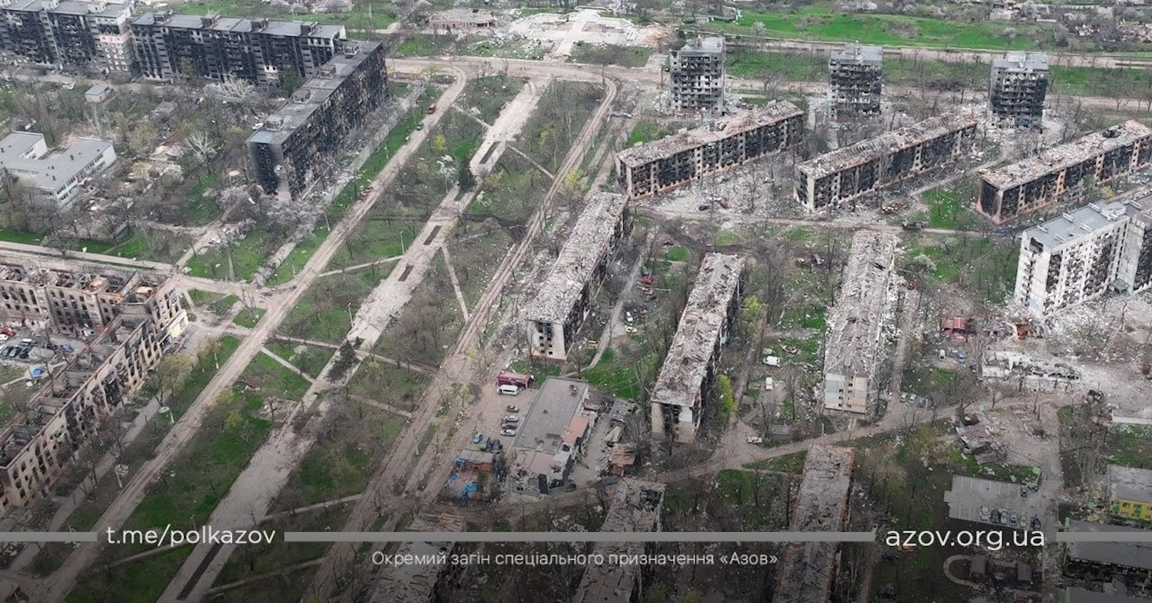 Alles zerstört: Neue Drohnen-Fotos zeigen die Trümmer von Mariupol, 24. April 2022.