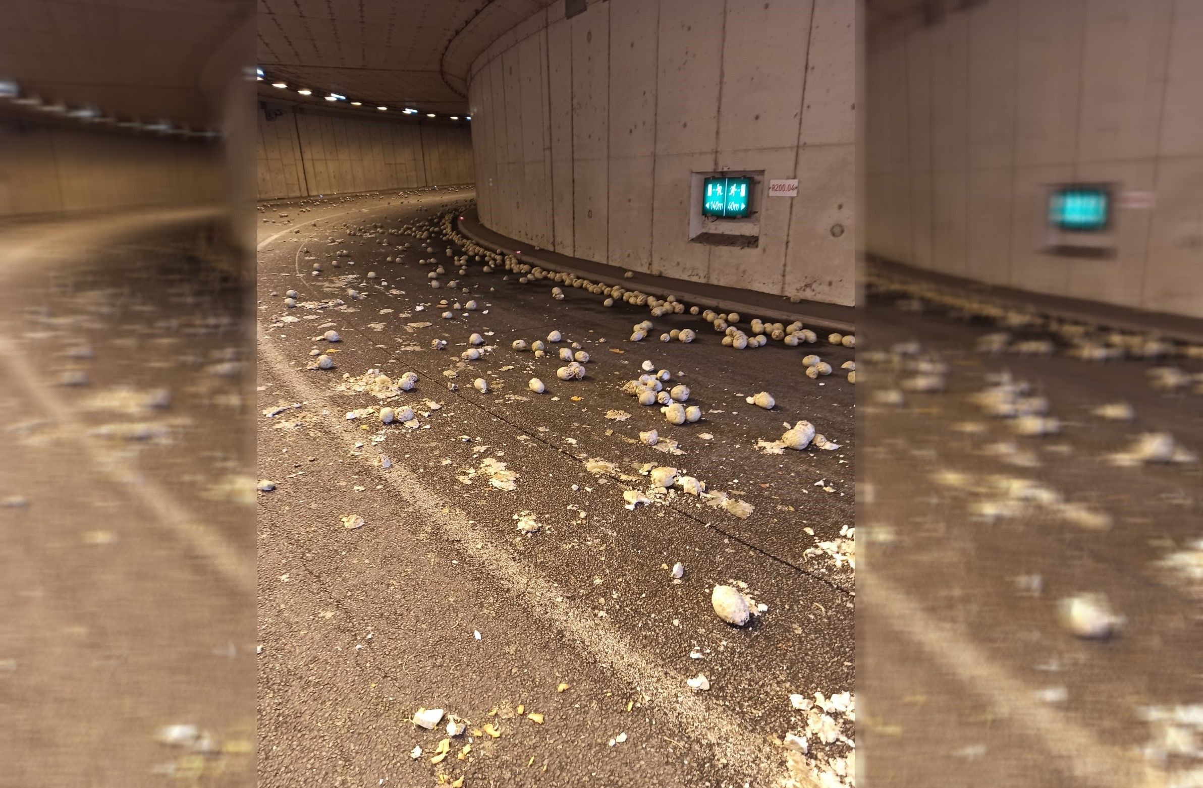 Knollen fliegen durch Tunnel und führte zu Sperre