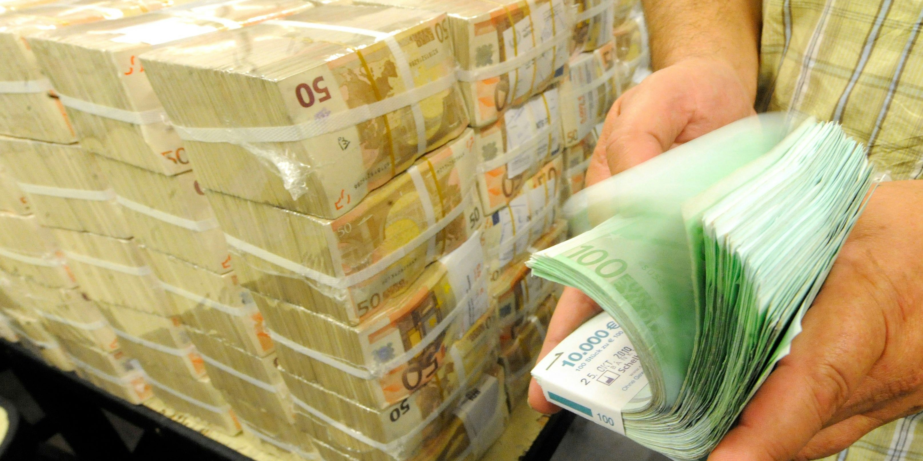 Geldregen beim Lotto.