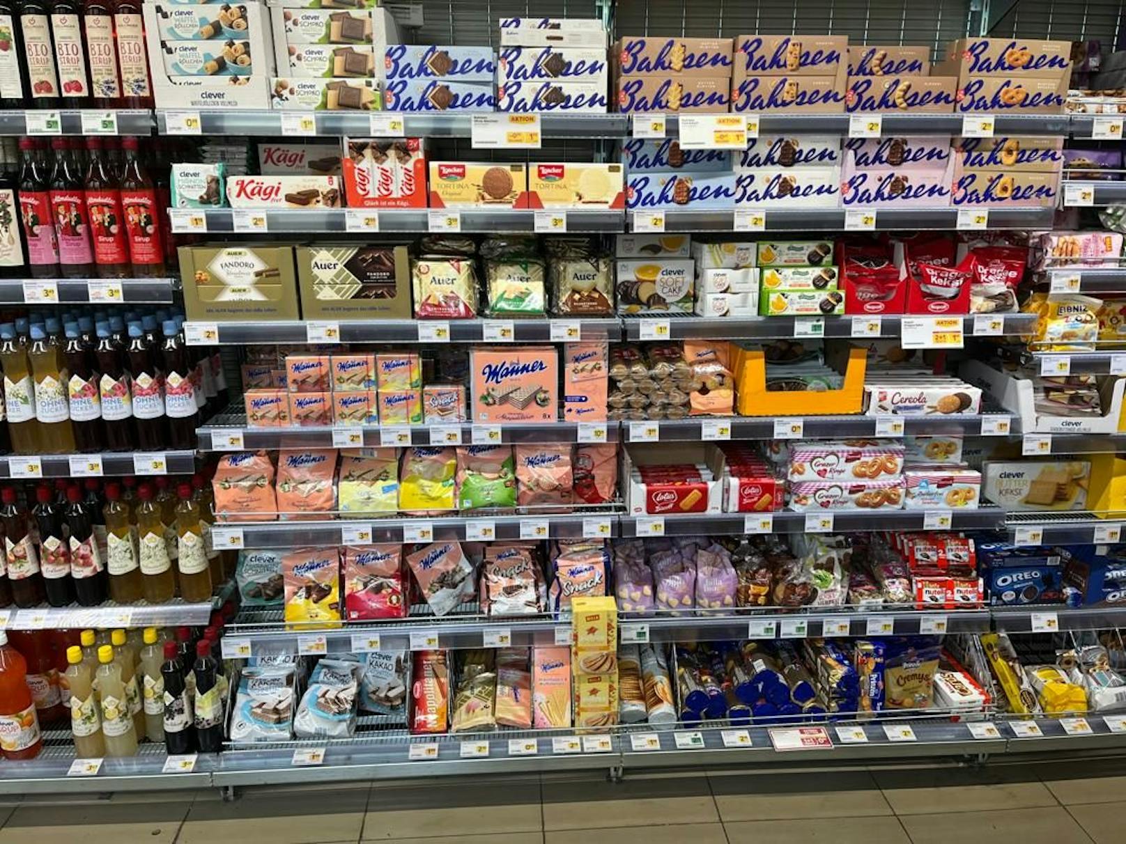 Szenenwechsel zu anderem Supermarkt: Preissteigerungen auch bei Süßigkeiten