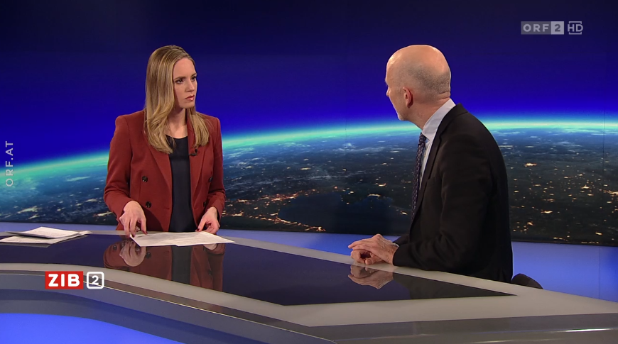 Arbeitsminister Martin Kocher zu Gast in der ZIB2 am 28. April bei ORF-Star Margit Laufer.