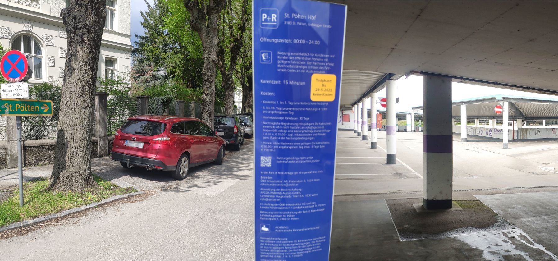 Beim Gericht stehen die Autos im Parkverbot, ein paar Hundert Meter weiter gar keiner.