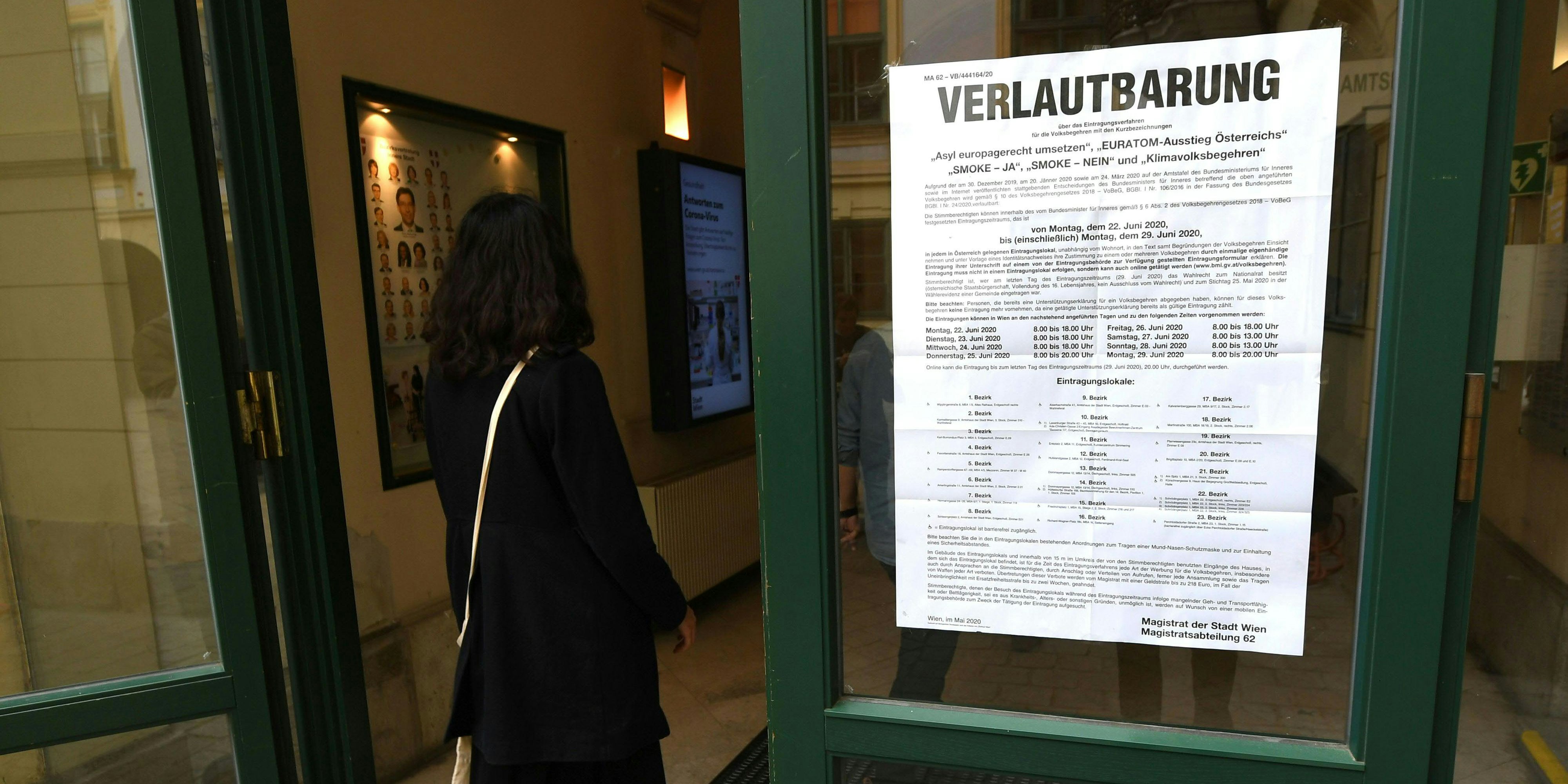 Ab Montag kann man wieder die Unterstützung für eines von sieben Volksbegehrens bekunden.