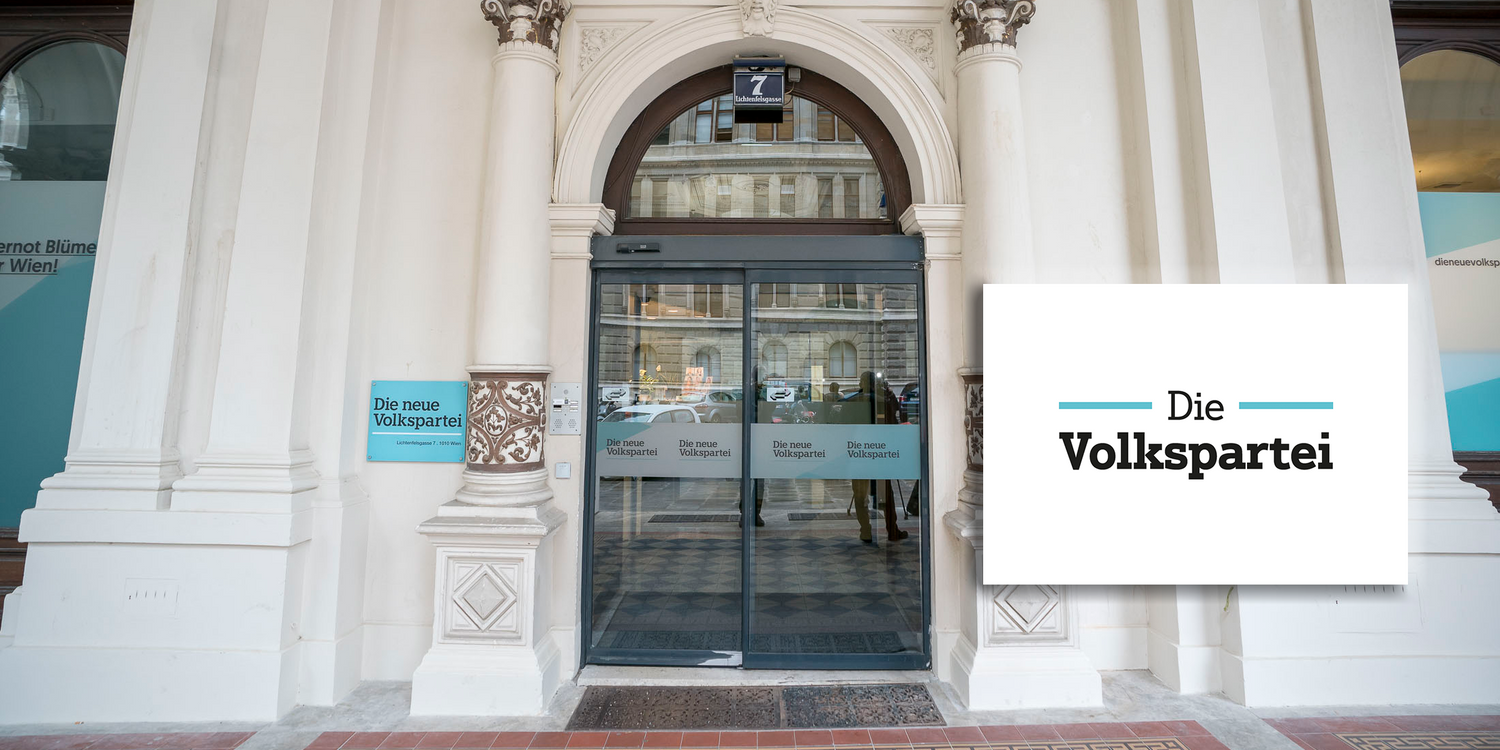 Seit Mai 2017 prangen an der ÖVP-Zentrale in der Lichtenfelsgasse türkise Schilder – das "neue" wird künftig entfallen.