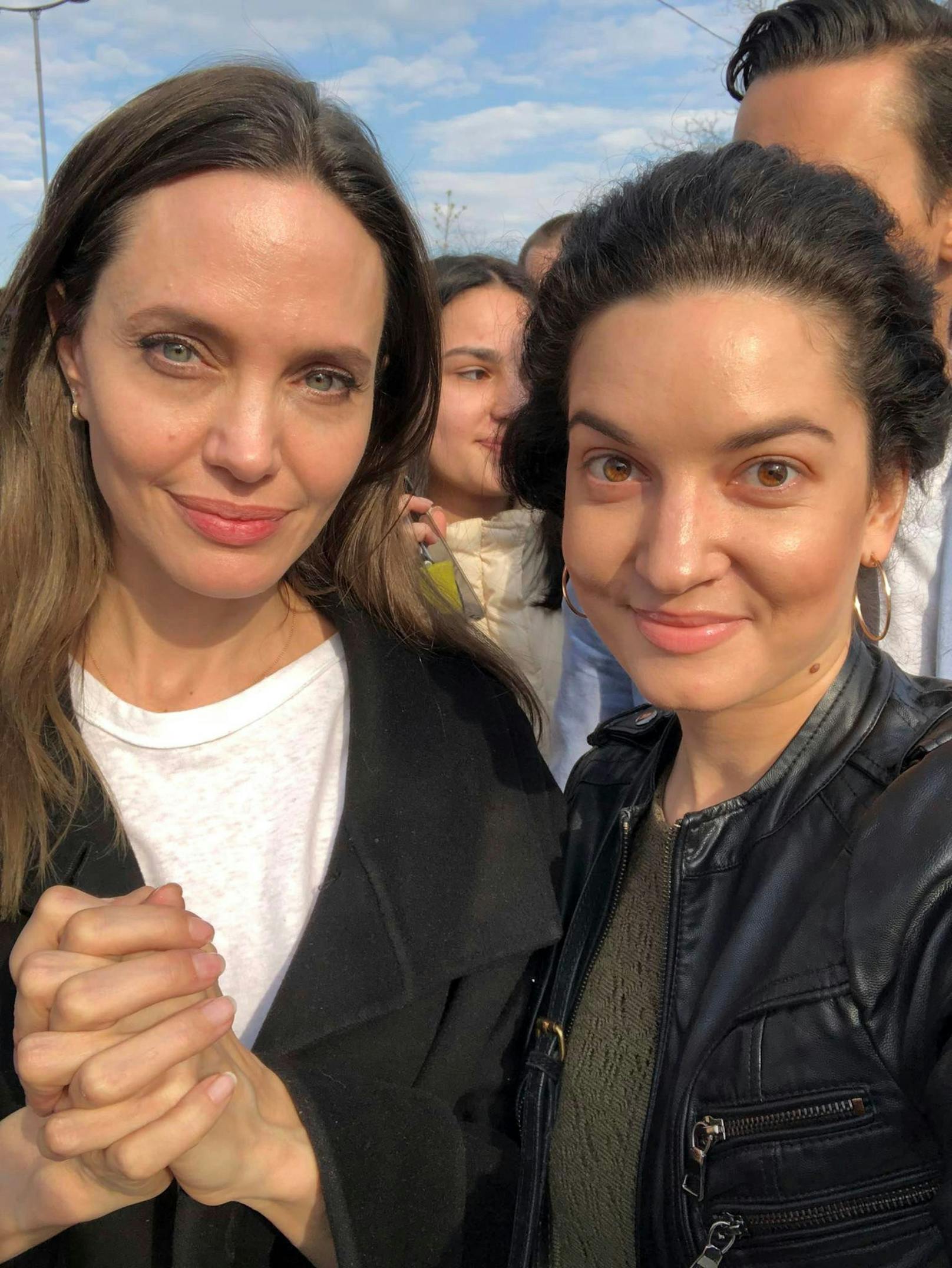 US-Superstar Angelina Jolie besuchte in ihrer Rolle als Hohe Flüchtlingskommissarin der UN am 30. April 2022 die westukrainische Lwiw (Lemberg).