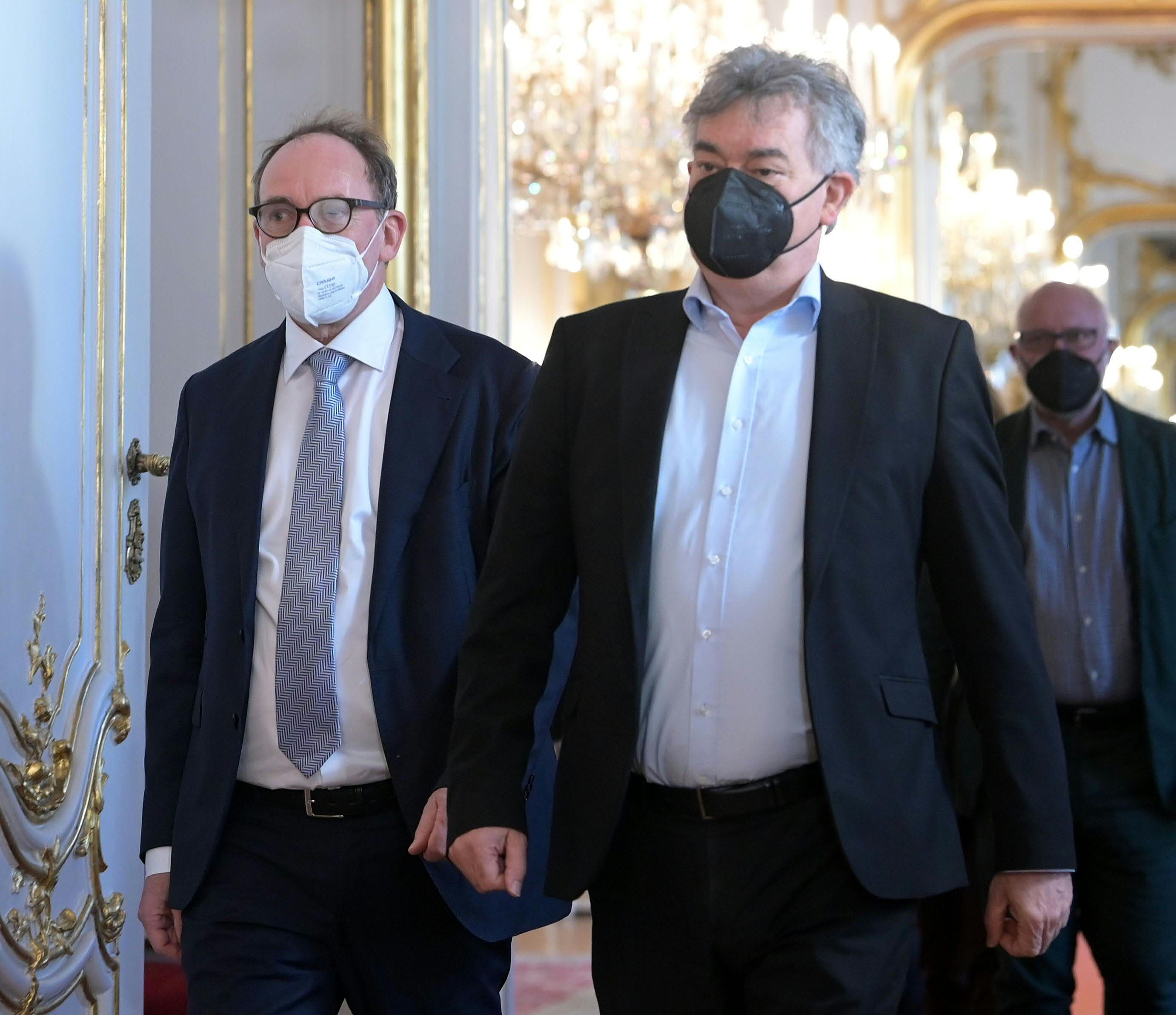 Stellen sich der Wahl: Grünen-Gesundheitsminister Johannes Rauch (links) und Grünen-Vizekanzler Werner Kogler.