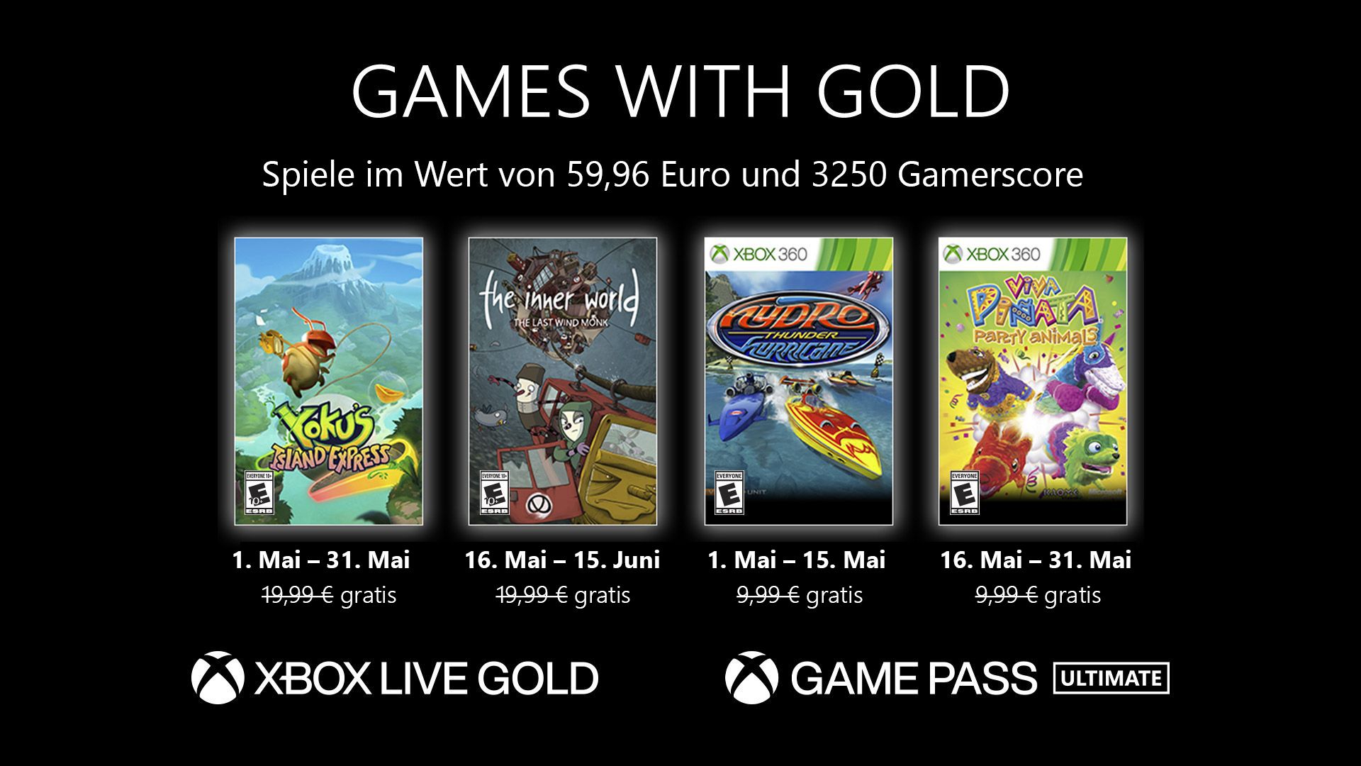 Games with Gold: Diese Spiele gibt es im Mai gratis