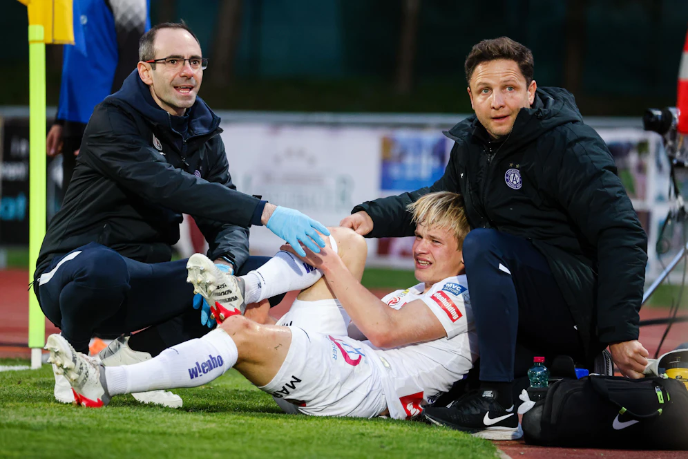 Hier verletzte sich&nbsp;Matthias Braunöder am Knie.