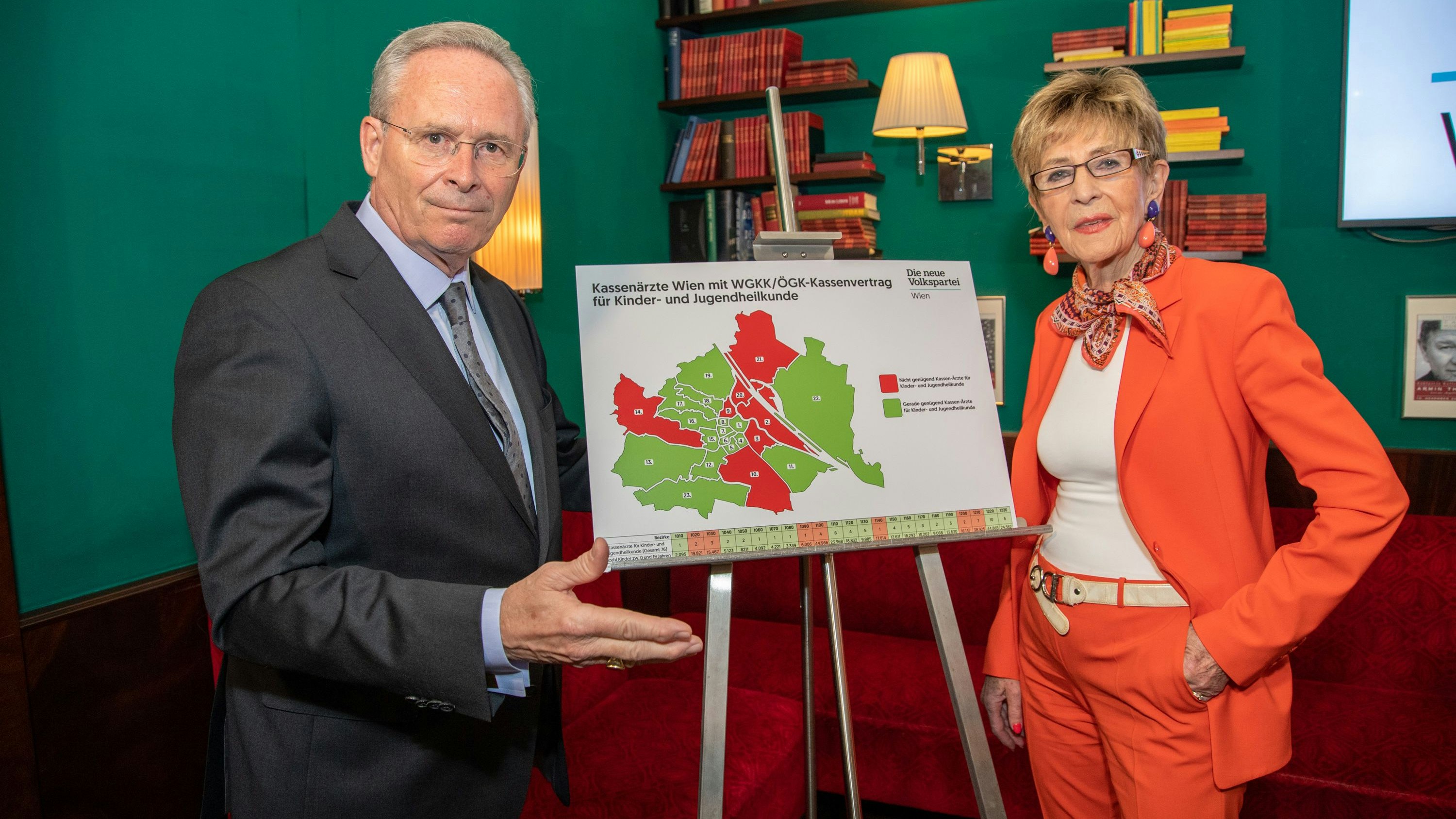 ÖVP-Landesparteiobmann Karl Mahrer mit Gesundheitssprecherin Ingrid Korosec