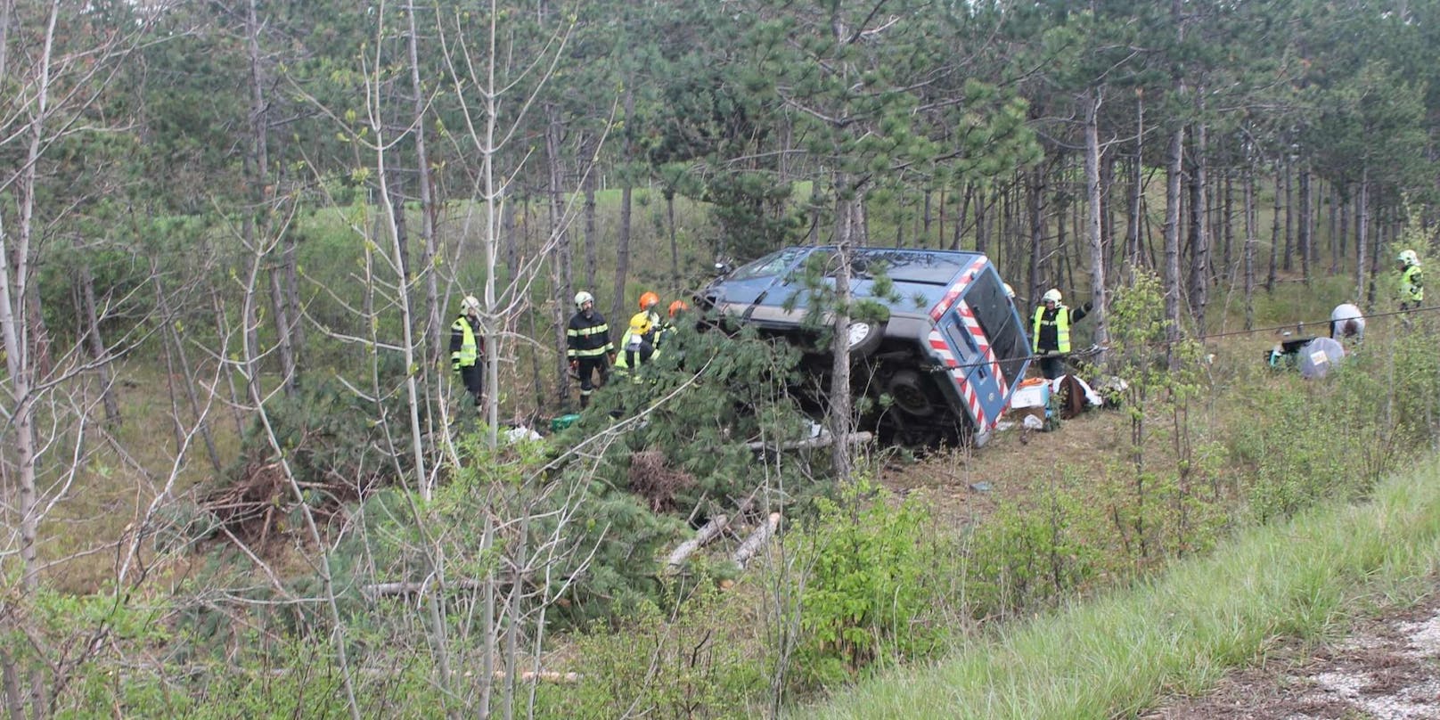 Die Feuerwehr im Einsatz. 