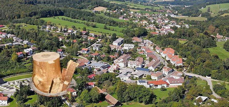 Neustift-Innermanzing und Symbolfoto eines Maibaum-Stumpfes.