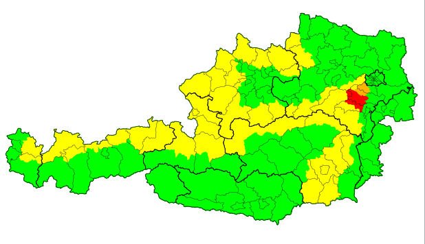 Vor den Toren Wiens bricht heute ein Unwetter herein. 