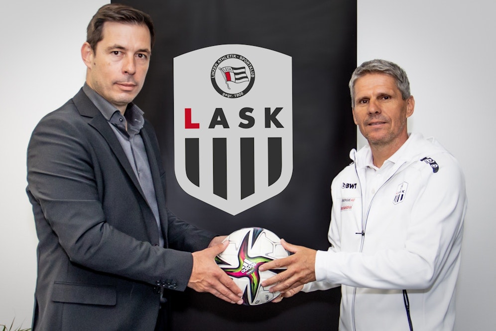 Didi Kühbauer (r.) mit LASK-Sportdirektor Radovan Vujanovic