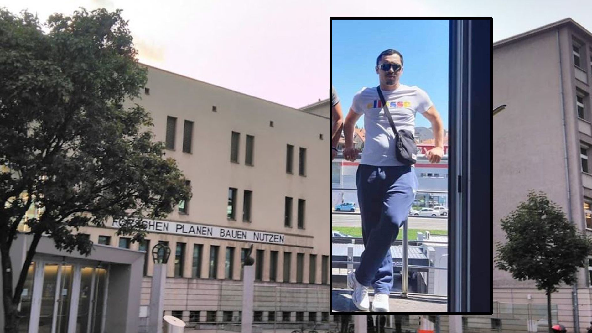 Der 25-jährige Wiener und seine ehemalige HTL in Wien-Landstraße.