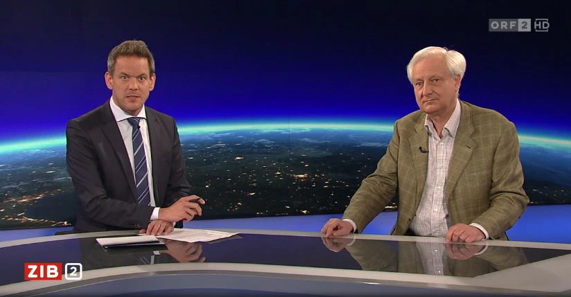 Wirtschaftsprofessor und IHS-Chef Klaus Neusser bei ORF-Moderator Martin Thür in der ZIB2.