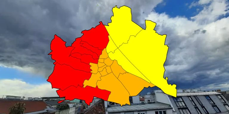 Unwetter-Alarm am Mittwoch in Wien.