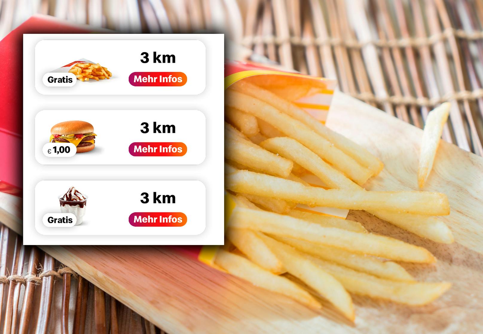 Wer zwei Kilometer läuft, bekommt jetzt bei McDonald's eine kleine Portion Pommes gratis.