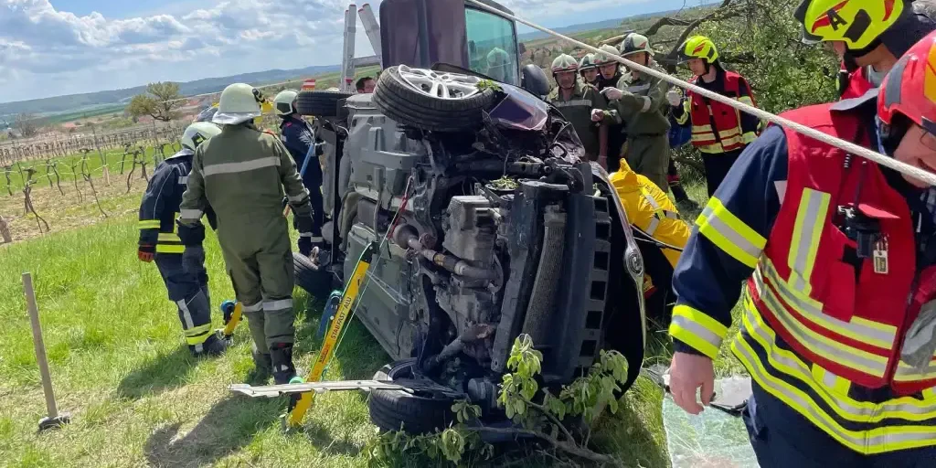 Die Feuerwehr bei der Menschenrettung.