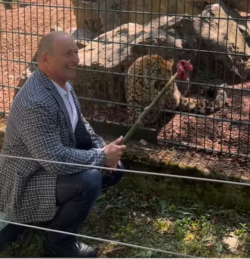 Harry Prünster taufte den China-Leoparden in Haag.