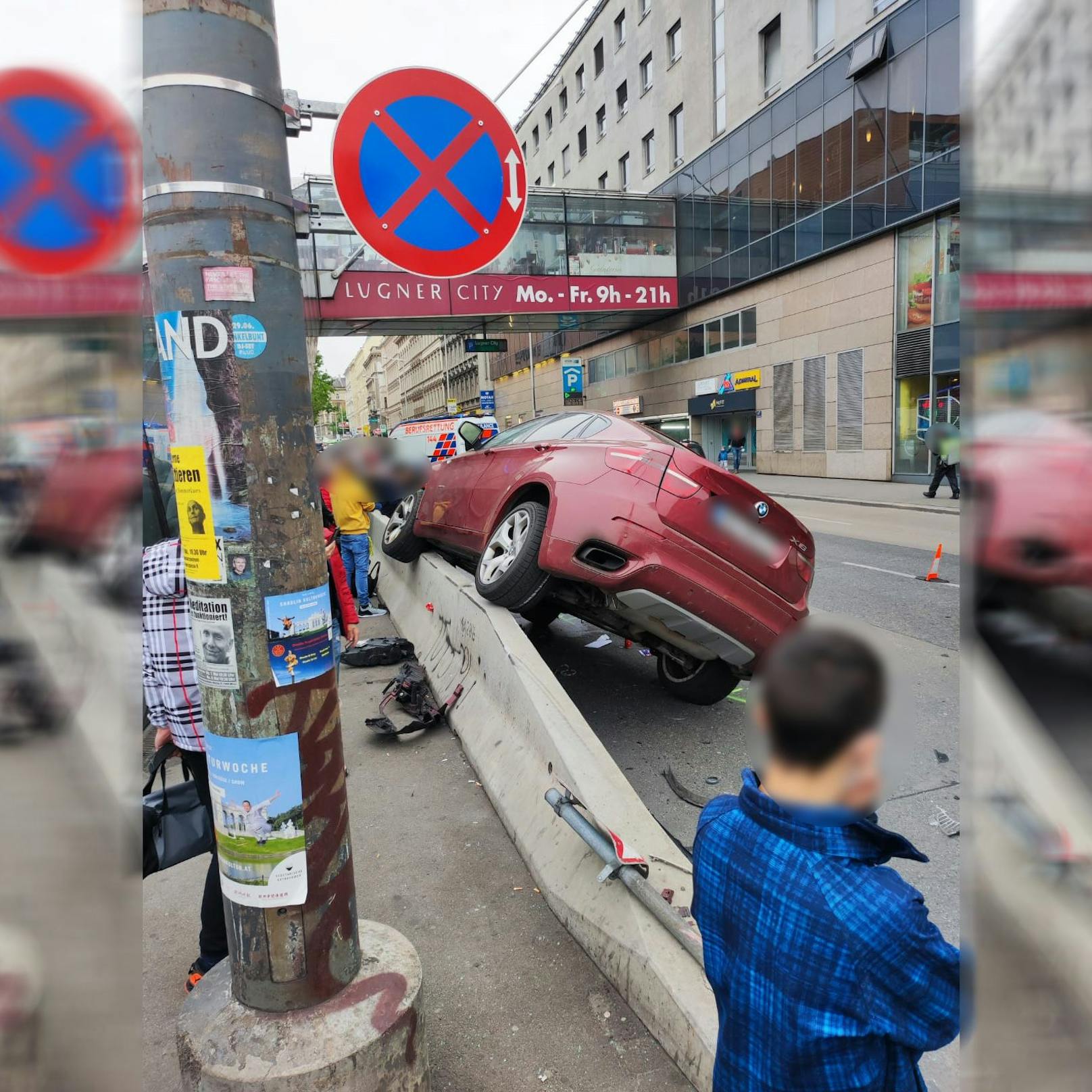 In Wien-Fünfhaus kam es zu einem kuriosen Unfall.
