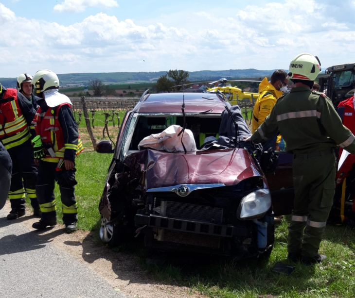 Der Lenker krachten gegen einen Baum