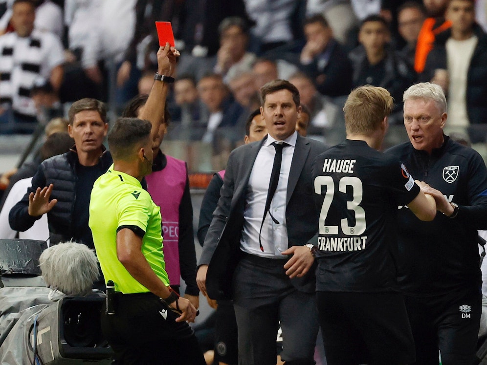 David Moyes verlor im Duell mit Eintracht Frankfurt die Nerven. 