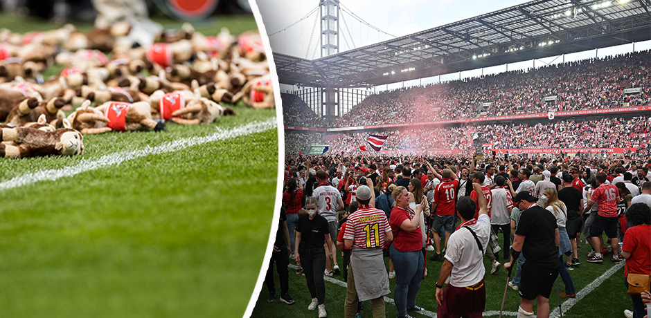Die Köln-Fans jubelten über die Europacup-Rückkehr und gedachten ukrainischer Kinder. 