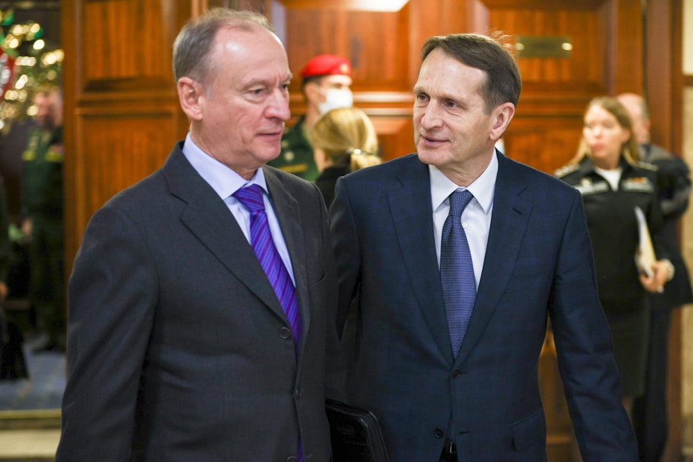 Nikolai Platonowitsch Patruschew (links) könnte Wladimir Putin nachfolgen. 