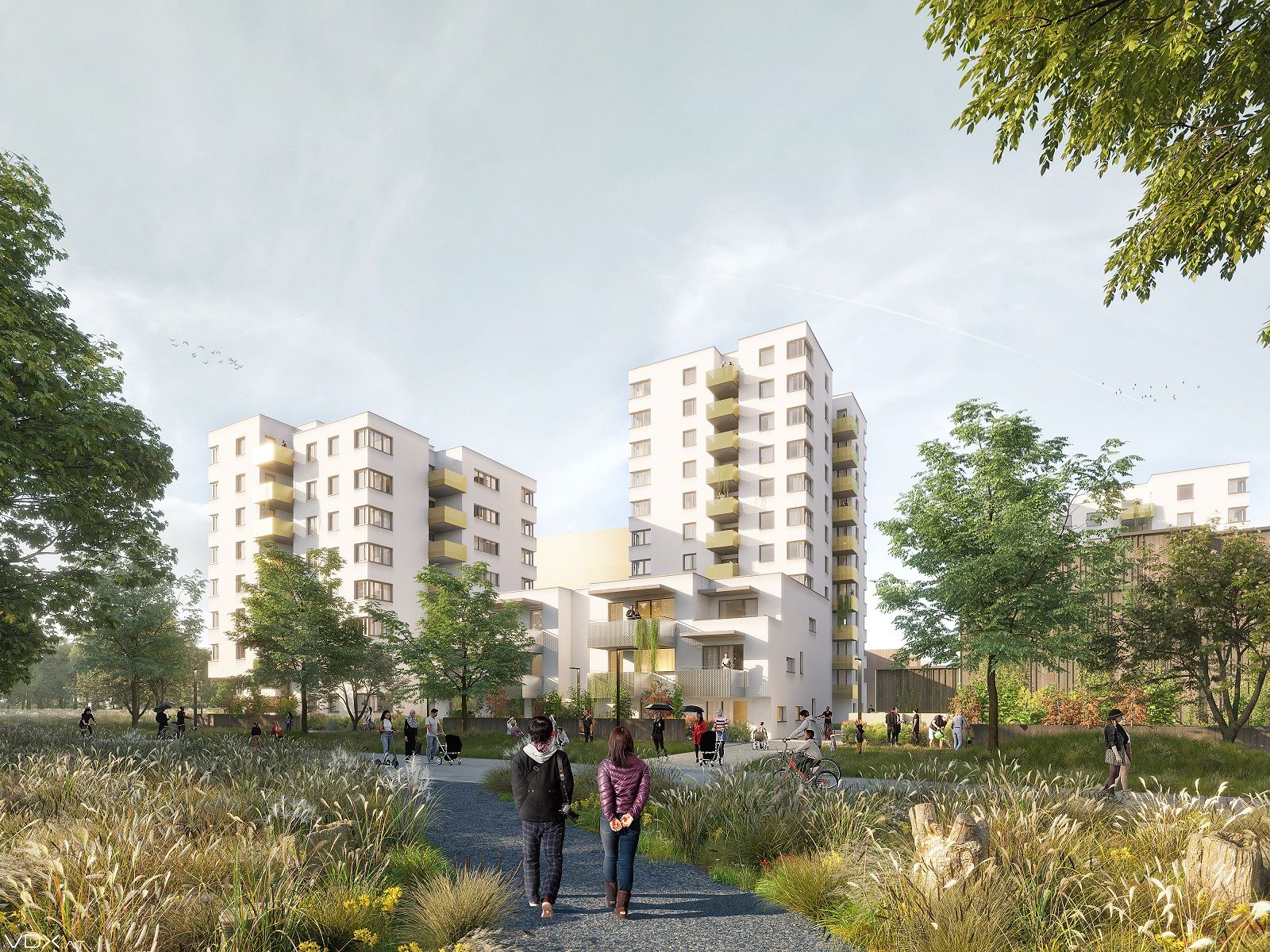 An der Ecke Leystraße/Eva-Popper-Weg entstehen über 120 Wohnungen. Die Fertigstellung ist für Dezember 2022 geplant.