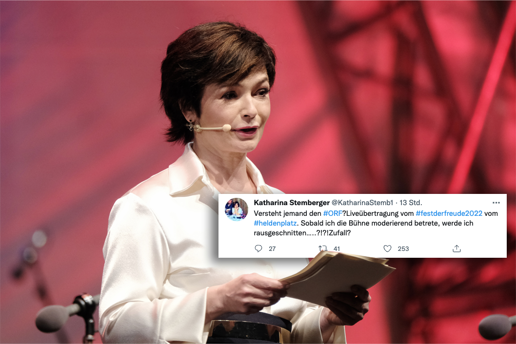 Moderatorin und Schauspielerin Katharina Stemberger führte – zumindest vor Ort – durch das "Fest der Freude" am Wiener Heldenplatz.