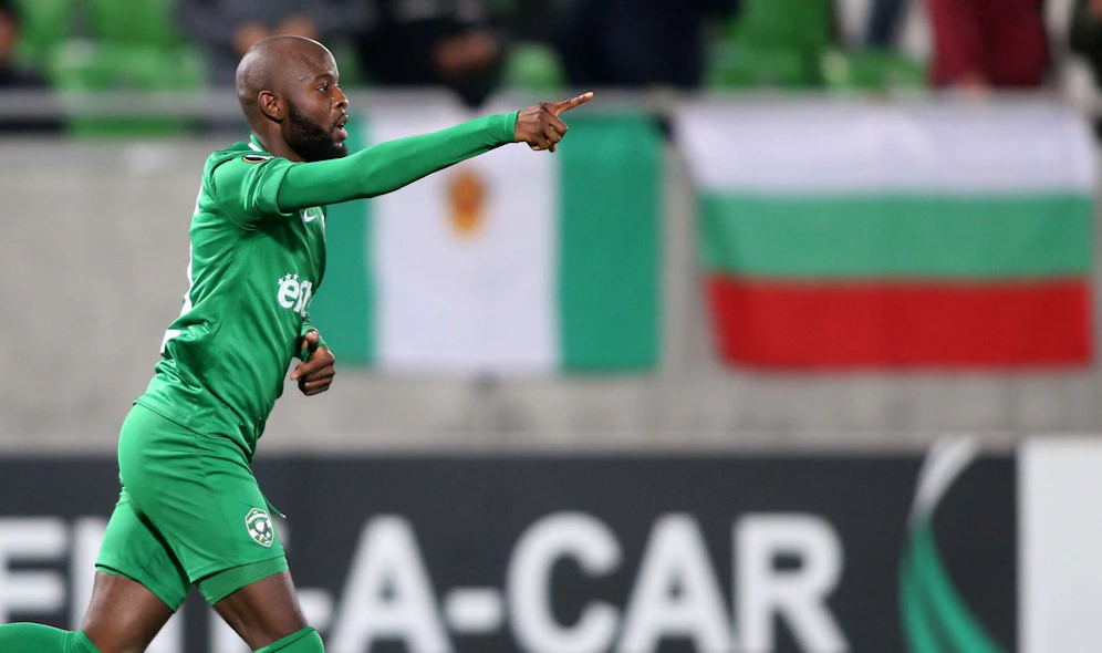 Jody Lukoki 2019 beim Europa-League-Spiel mit Ludogorets gegen Ferencvaros