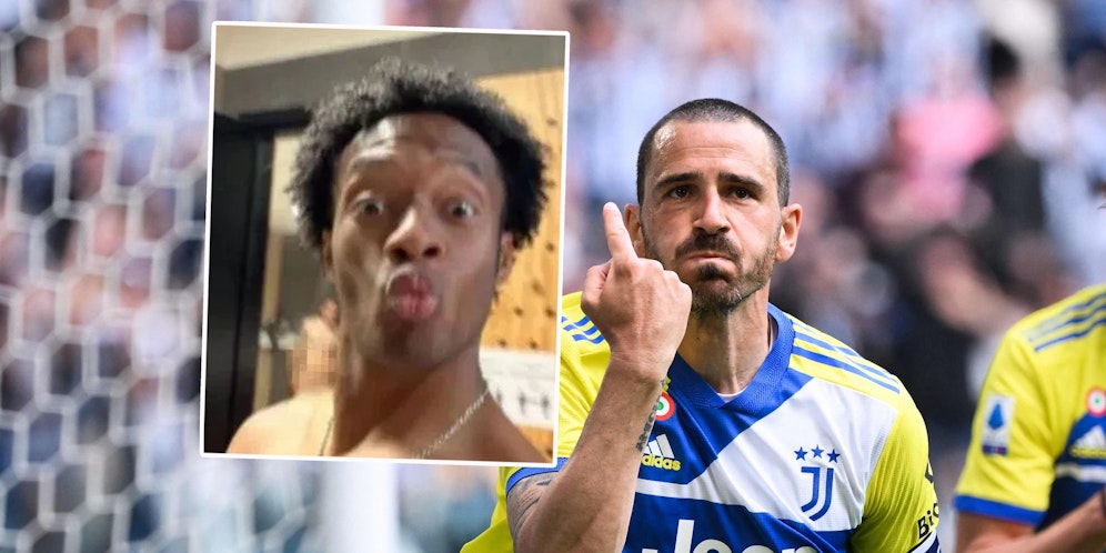 Juventus-Kollege Juan Cuadrado teilt ein Nacktbild von Leonardo Bonucci.