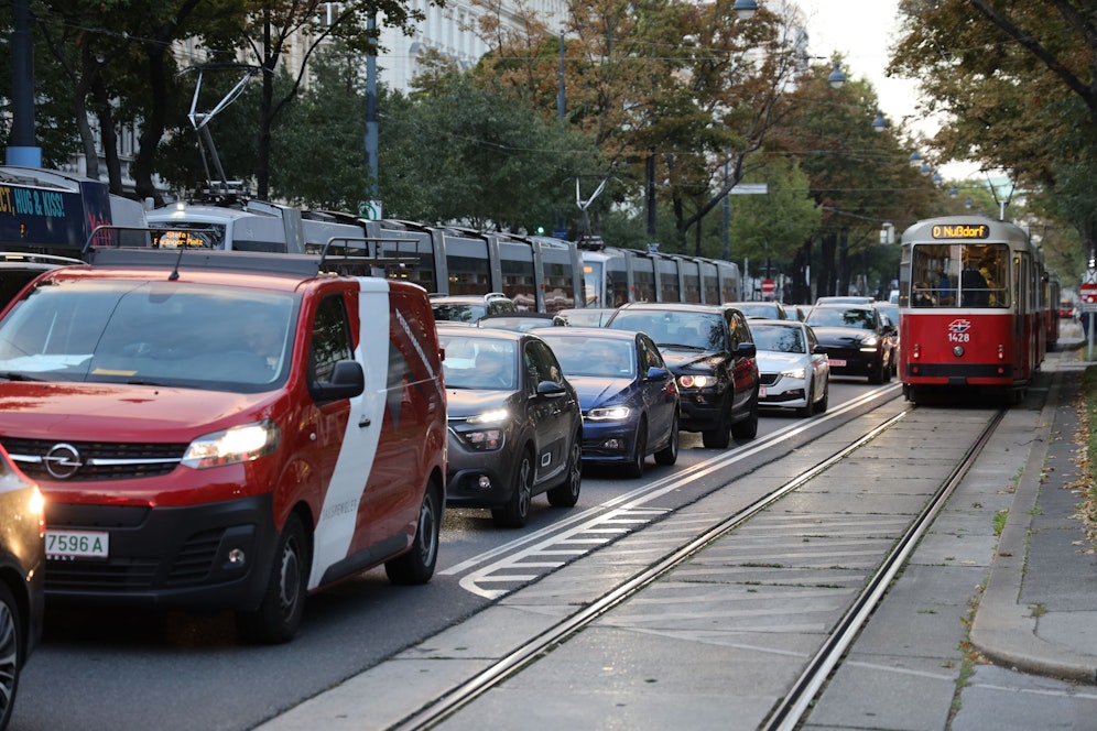 Verkehrschaos und Stau in der Wiener City Wien (Archivfoto)