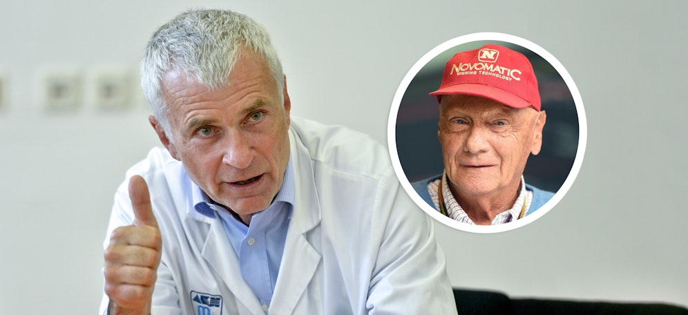 Walter Klepetko (l.) transplantierte einst die Lauda-Lunge. Danach musste er sich mit schweren Vorwürfen herumschlagen.