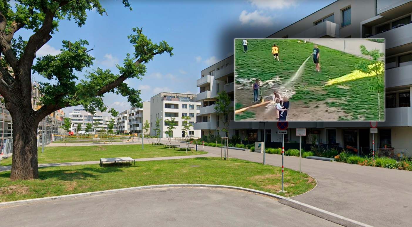 Der Ärger ist groß: Kinder sollen von einem Mann mit Wasser verjagt werden