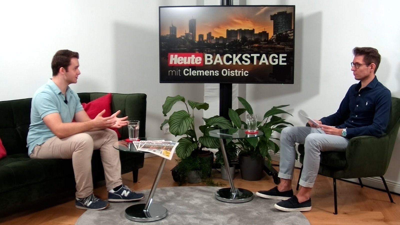 Harald Zierfuß (VP) im Gespräch mit Clemens Oistric ("Heute")