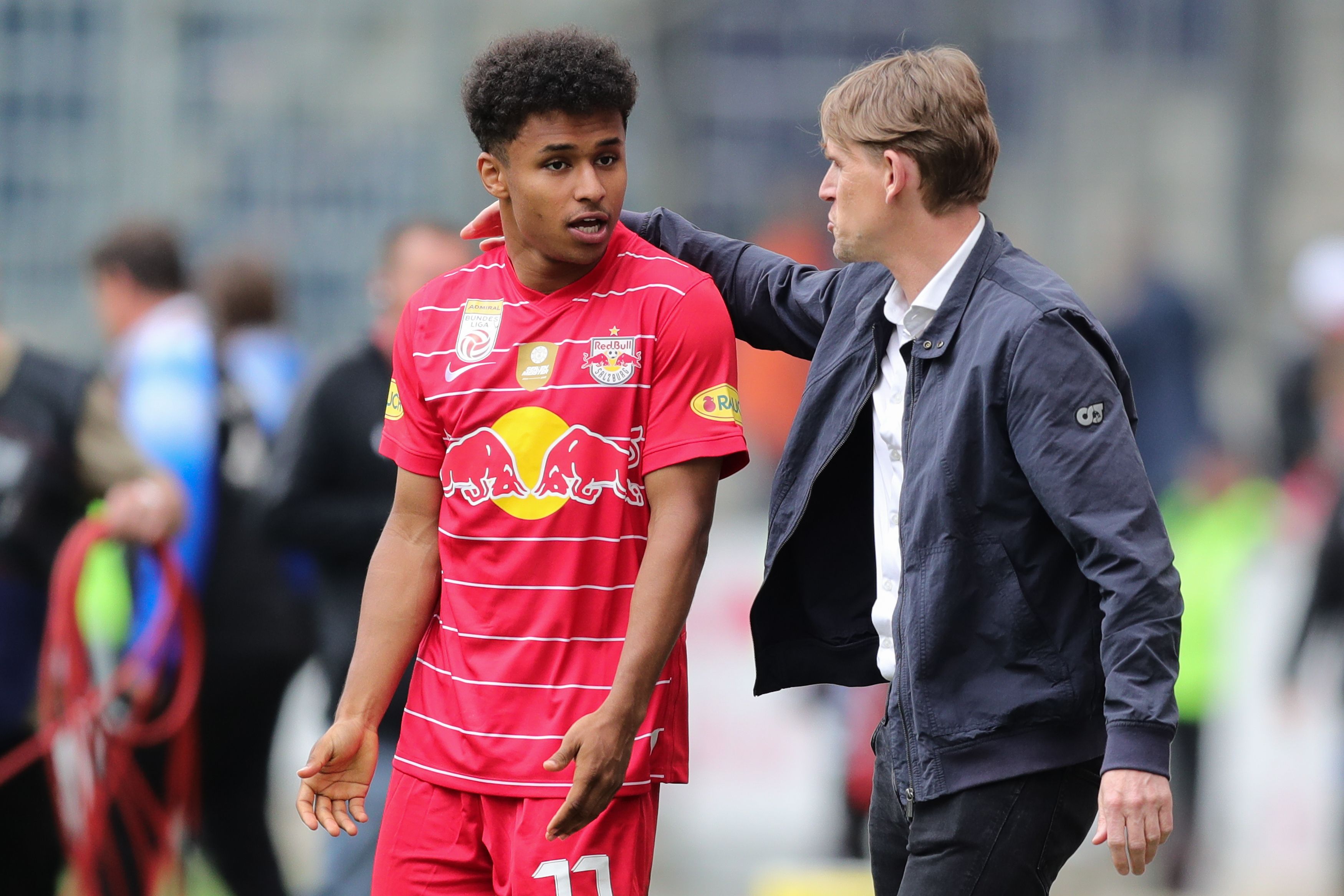 Karim Adeyemi mit Christoph Freund