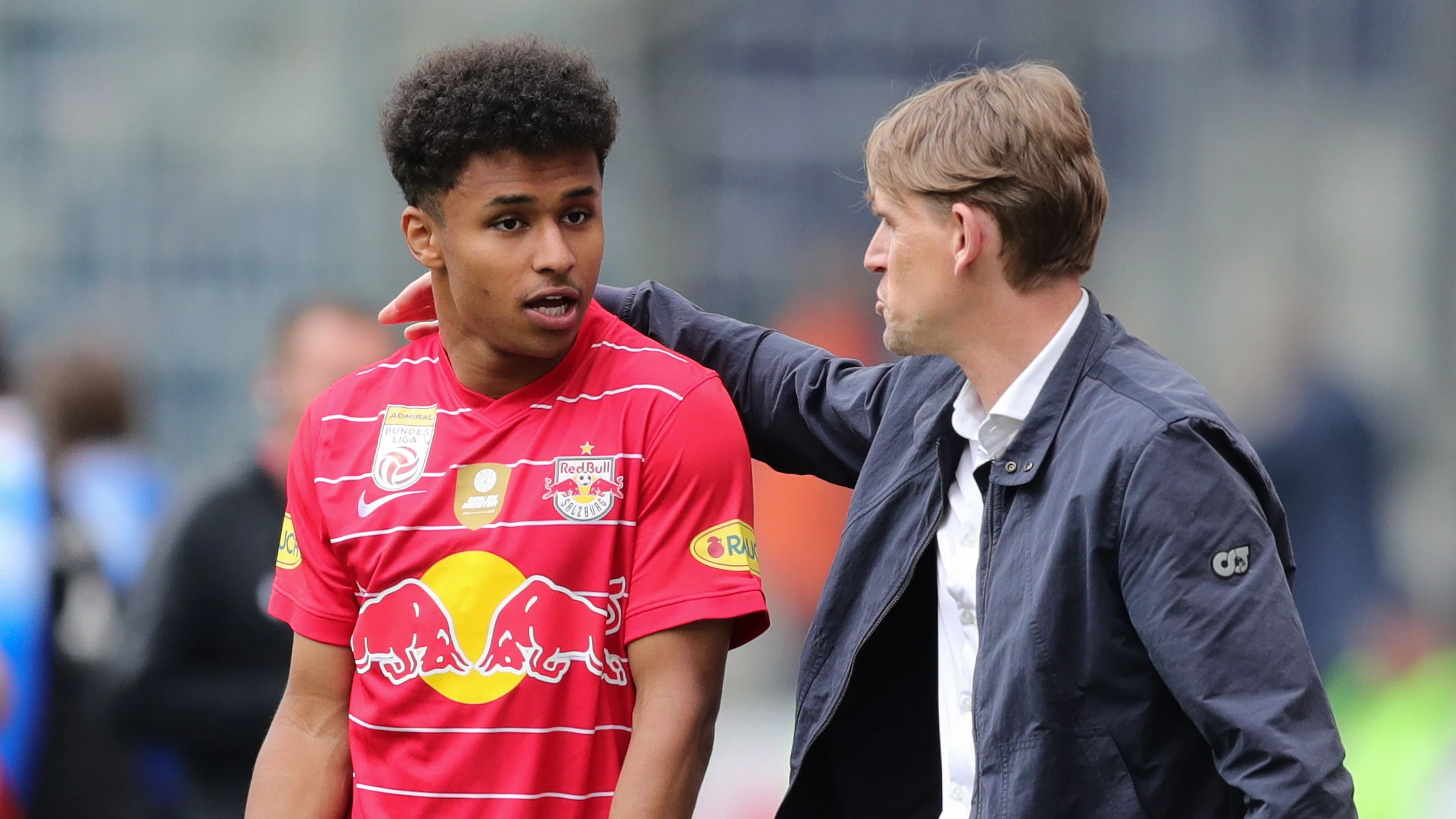 Christoph Freund mit Karim Adeyemi