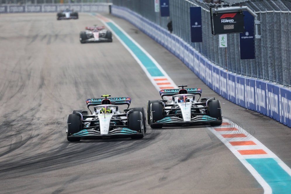 Mercedes machte in den Miami-Trainings noch einen Schritt vorwärts, ehe der Rückfall kam. 