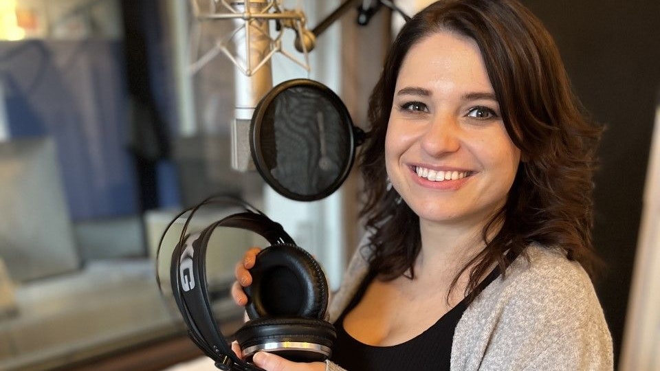 Nina im Studio mit Produzent Markus Norwin Rummel, der auch die aktuellen Singles von Kerstin Ott und Semino Rossi produziert hat.