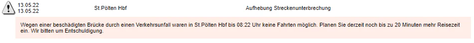 Die Züge standen heute früh in St. Pölten still.