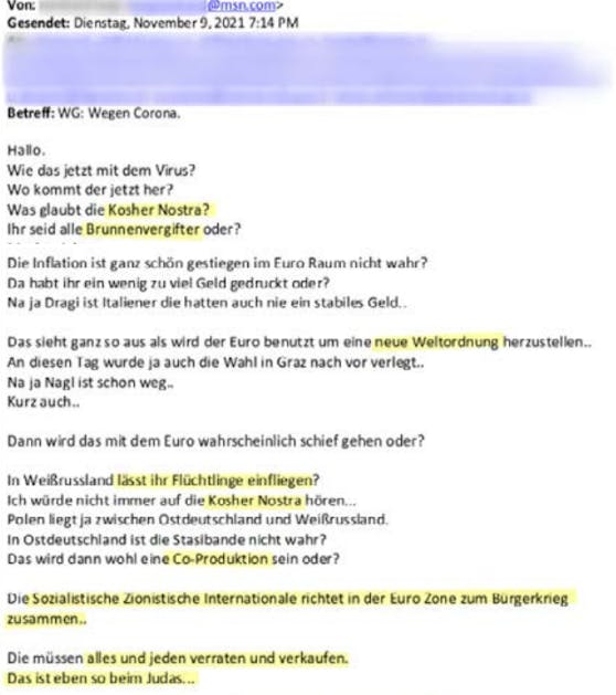 Virale Äußerungen gegen Juden.