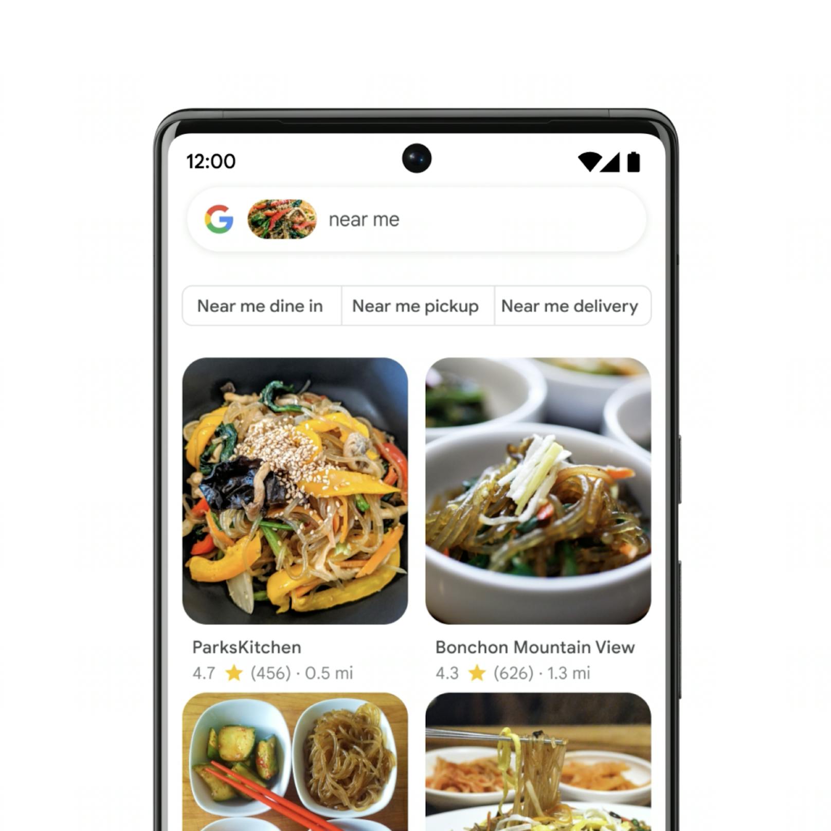 MultiSearch wird erweitert.&nbsp;Damit ist es nun möglich, in der Google-App gleichzeitig mit Bildern und Text zu suchen und "in meiner Nähe" hinzuzufügen, um lokale Restaurants oder Einzelhändler anzeigen zu lassen.