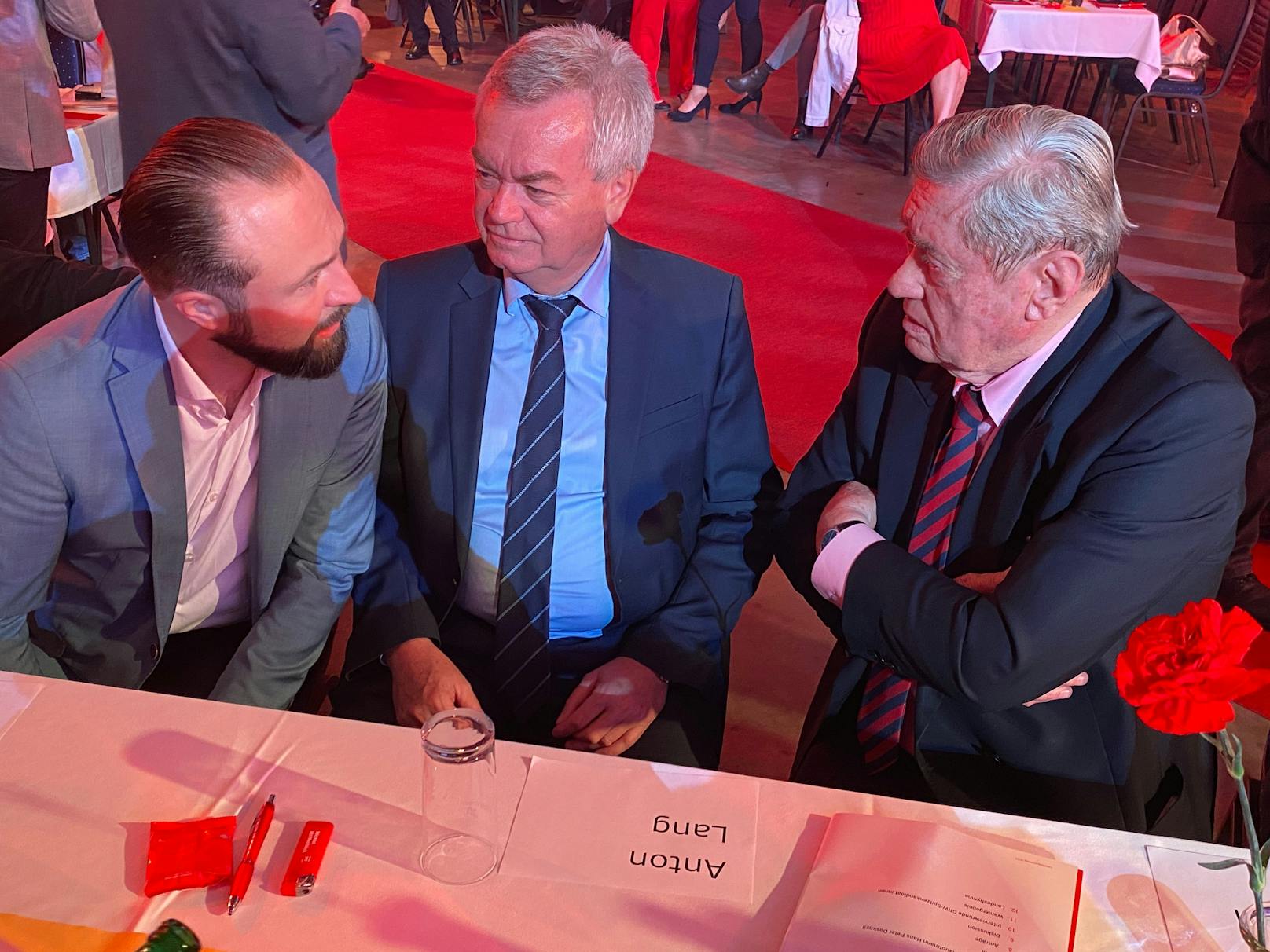SPÖ-Legende Hannes Androsch (r.) mit den Steirern Max Lercher und Anton Lang&nbsp;