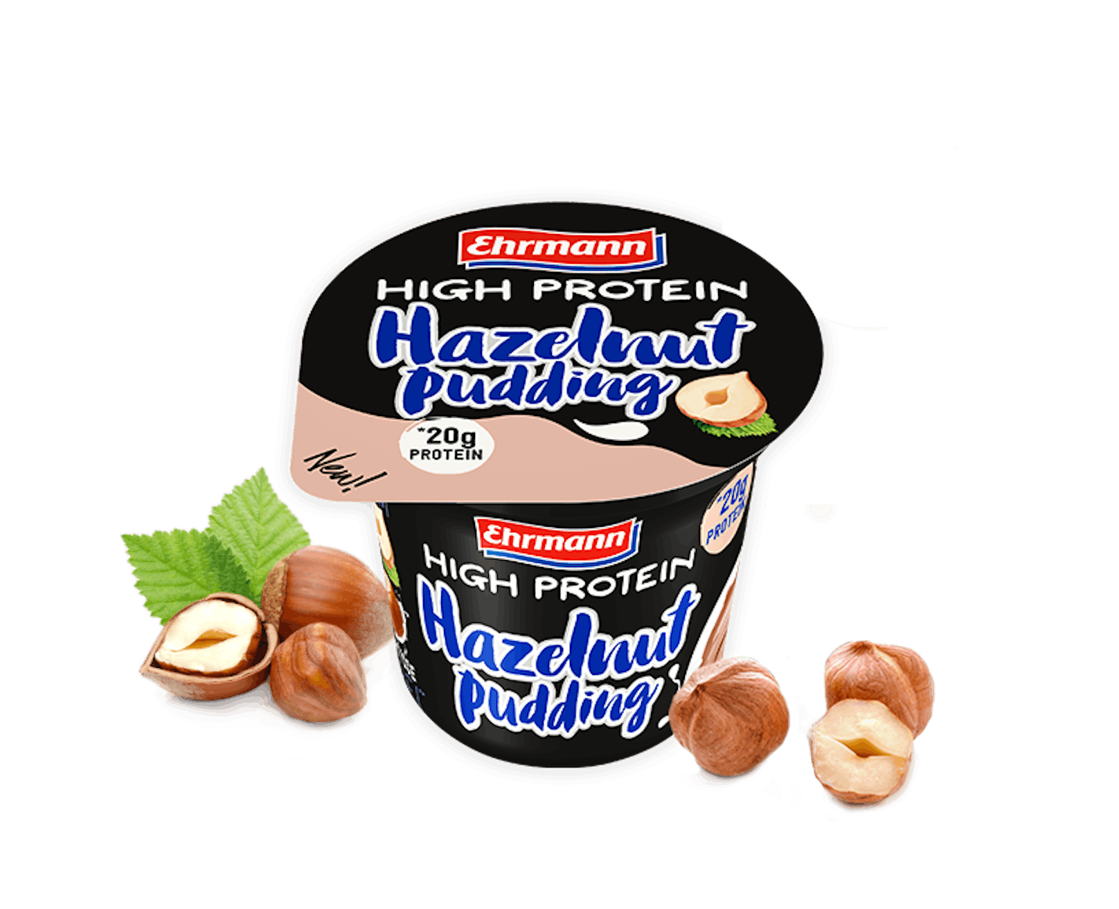Hazelnut Pudding von Ehrmann. Gut, aber könnte nussiger sein.