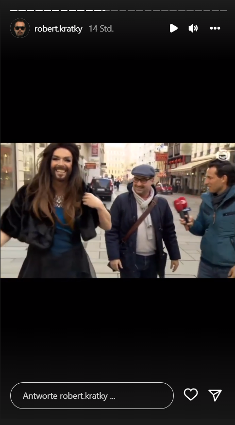 Kratky ist als Conchita Wurst durch Wien unterwegs.