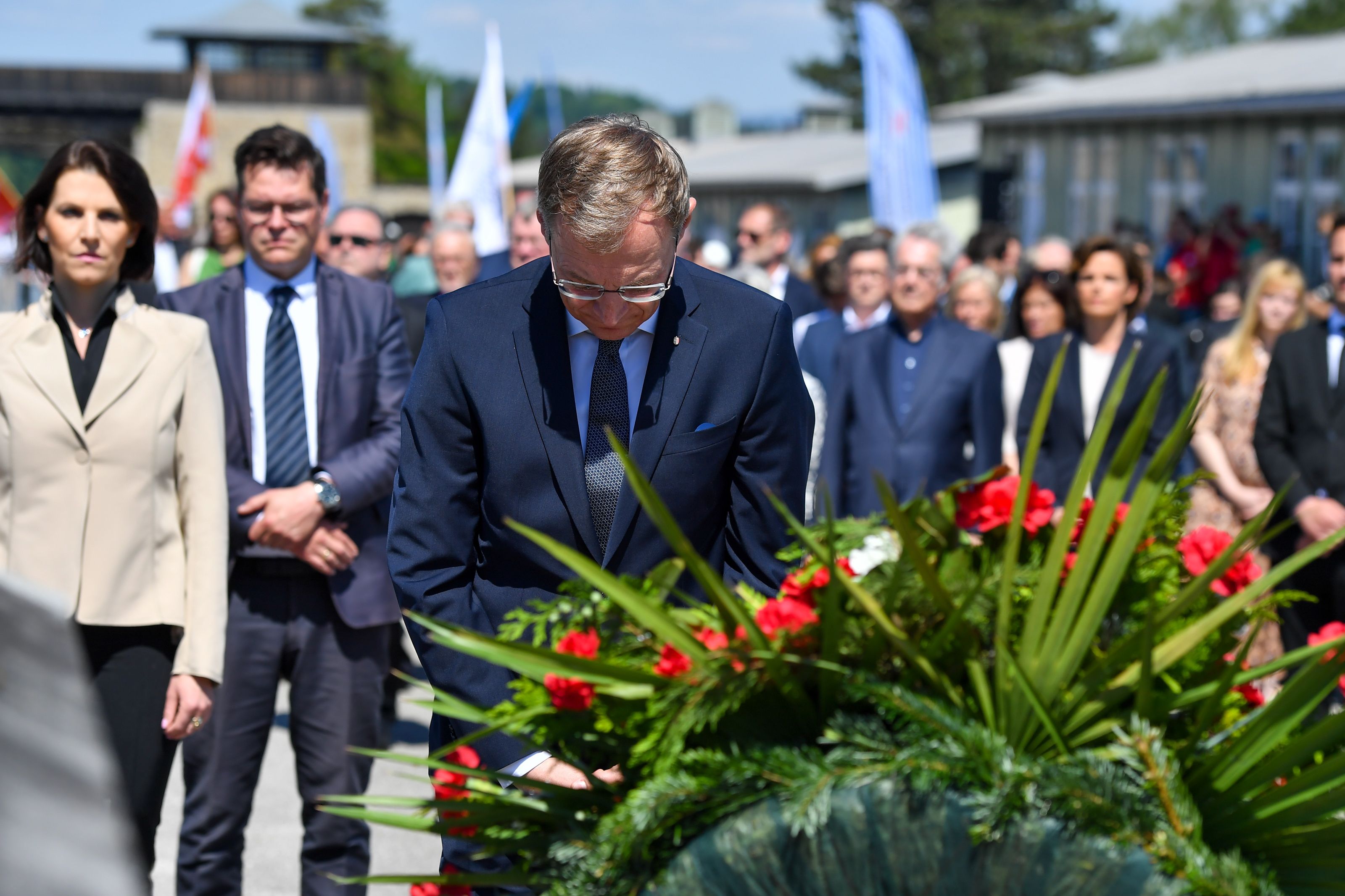 Landeshauptmann von Oberösterreich Thomas Stelzer bei der Gedenk- und Befreiungsfeier 2022.