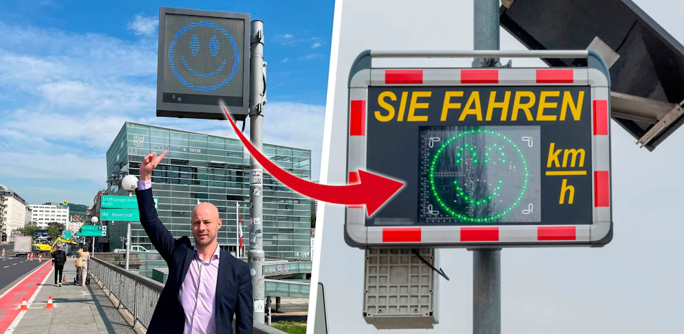 Martin Hajart (ÖVP) will, dass die blauen Smileys, so wie sonst üblich, auch in Linz wieder grün werden.