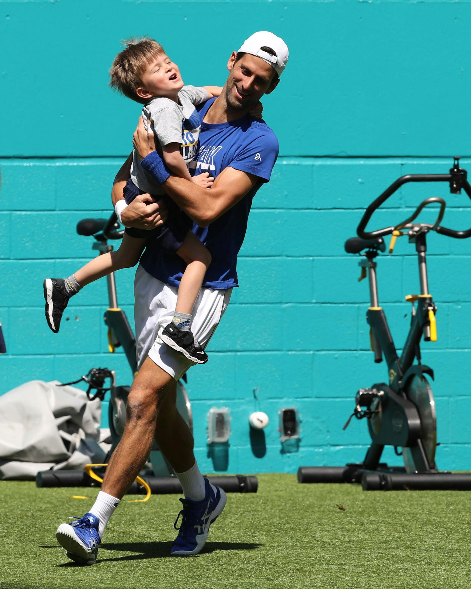 Novak Djokovic und sein Sohn Stefan