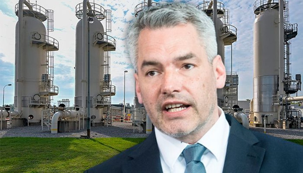 Bundeskanzler Karl Nehammer stellt die Novelle des Energielenkungsgesetzes vor.